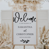 Poster Mariage d'accueil moderne simple noir et blanc