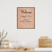 Poster Mariage d'accueil personnalisé Chic Rose Gold (Cuisine)