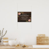 Poster Mariage d'accueil rustique en bois (Cuisine)
