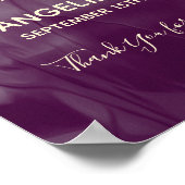 Poster Mariage d'accueil rustique violet (Coin)