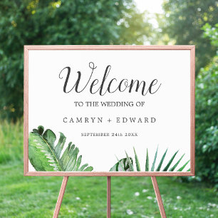 Poster Mariage d'accueil Wild Tropical Palm