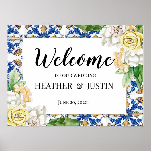 Poster Mariage d'Affiche de bienvenue de citron méditerra (Devant)