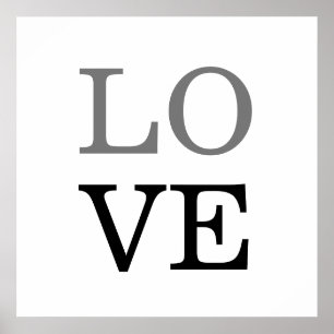 Poster Mariage d'amour de script noir gris