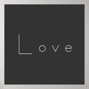 Poster Mariage d'amour gris blanc élégant