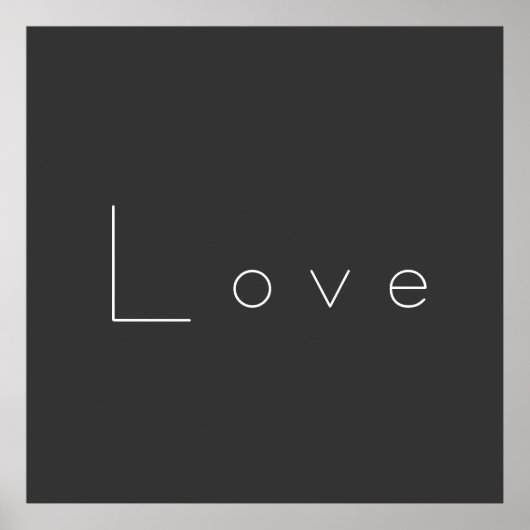 Poster Mariage d'amour gris blanc élégant (Devant)