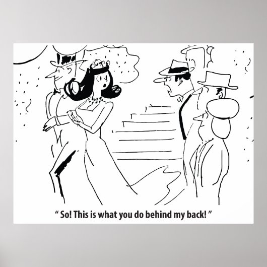 Poster Mariage dans son dos, Humoristique (Devant)