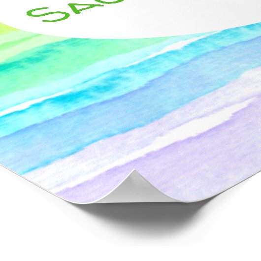 Poster Mariage d'aquarelle arc-en-ciel (Coin)