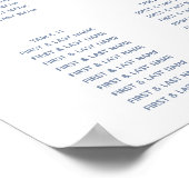 Poster Mariage d'aquarelle bleu foncé (Coin)