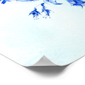 Poster Mariage d'aquarelle de paon bleu royal (Coin)