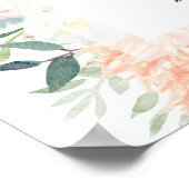 Poster Mariage d'aquarelle florale Rose Pampas moderne (Coin)