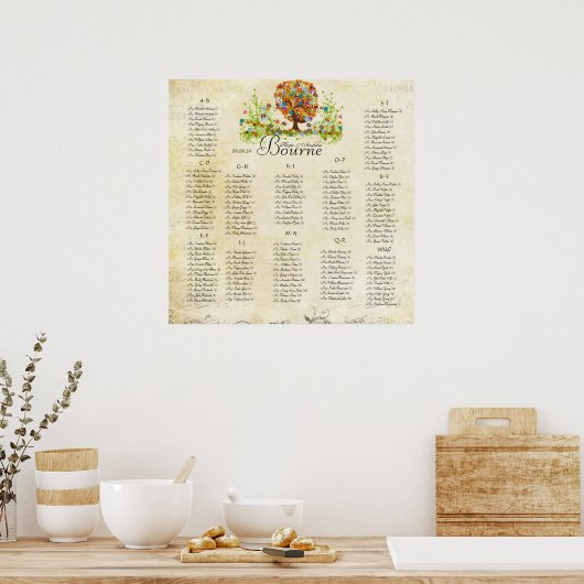 Poster Mariage d'arbre à fleurs lunaires (Cuisine)