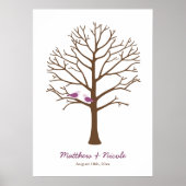 Poster Mariage d'arbre d'empreintes Brown violet (Devant)