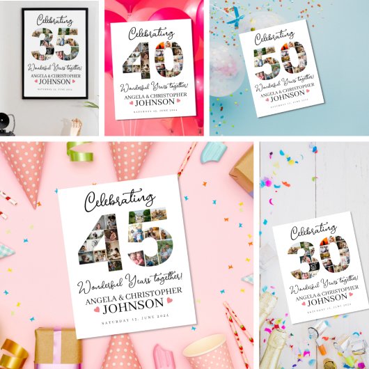 Poster Mariage d'argent 25e anniversaire Mariage