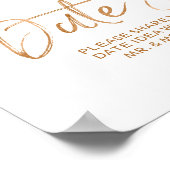 Poster Mariage Date Jar 8x10 Style Rose Gold Sign (Coin)