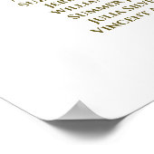 Poster Mariage de 9 tables simple Gold & White (Coin)