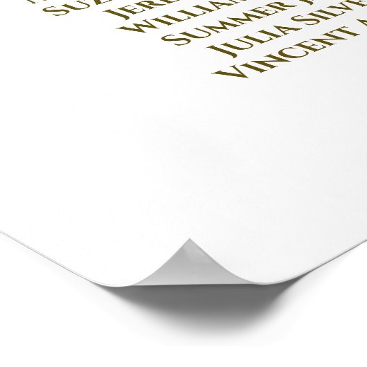 Poster Mariage de 9 tables simple Gold & White (Coin)