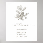 Poster Mariage de automne Acorn & Pinecone Succursale Bie (Devant)