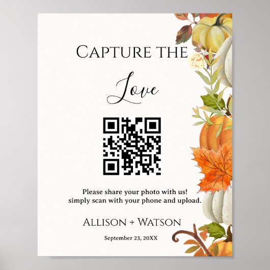 Poster Mariage de automne Capture amour code QR mariage p (Devant)