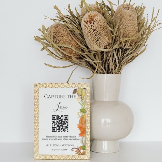 Poster Mariage de automne Capture amour code QR mariage p