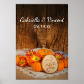 Poster Mariage de automne Citrouille rustique (Devant)