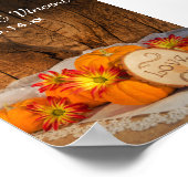 Poster Mariage de automne Citrouille rustique (Coin)