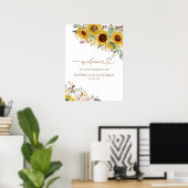 Poster Mariage de automne Citrouille Sunflower Bienvenue (Bureau à domicile)