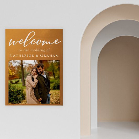 Poster Mariage de automne photo Rustic Gold Fiançailles B