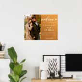 Poster Mariage de automne photo Rustic Gold Fiançailles B (Bureau à domicile)