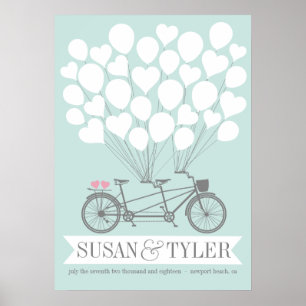 Poster Mariage de ballon à vélo - CHOISISSEZ VOTRE