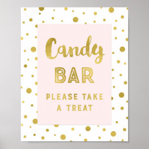 Poster Mariage de barre de bonbons Signal rose Gold Strip