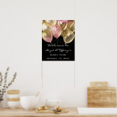Poster Mariage de bienvenue Ballons d'or rose (Cuisine)