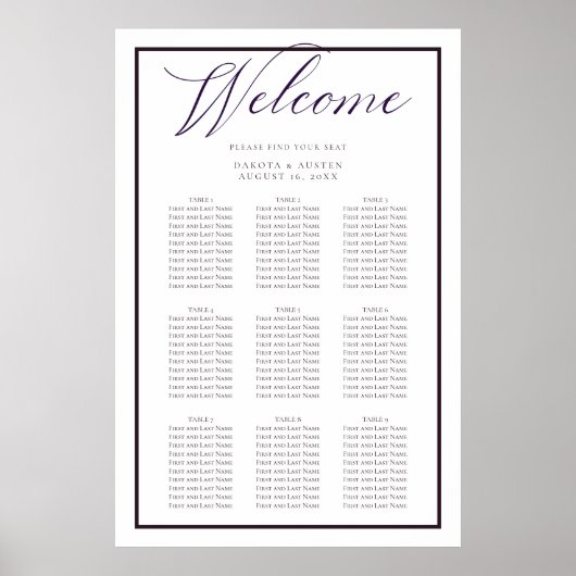 Poster Mariage de bienvenue blanc foncé (Devant)