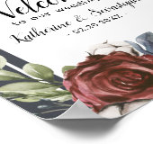 Poster Mariage de bienvenue bleu foncé Dusty (Coin)