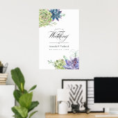 Poster Mariage de bienvenue de succulentes de cactus de d (Bureau à domicile)