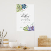 Poster Mariage de bienvenue de succulentes de cactus de d (Cuisine)