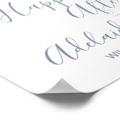 Poster Mariage de bienvenue Dusty Blue Florals (Coin)