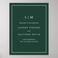 Mariage de bienvenue Élégant de Monogram Forest Gr