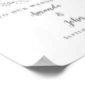 Poster Mariage de bienvenue Élégante calligraphie gris bl (Coin)