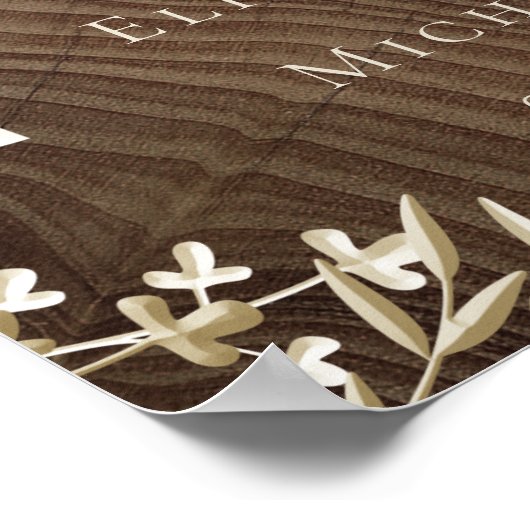 Poster Mariage de bienvenue en bois (Coin)