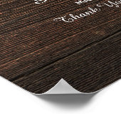 Poster Mariage de bienvenue en bois rustique (Coin)