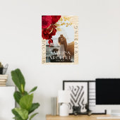 Poster Mariage de bienvenue floral moderne arch photo Bou (Bureau à domicile)