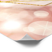 Poster Mariage de bienvenue géométrique Bokeh Rose Rose (Coin)