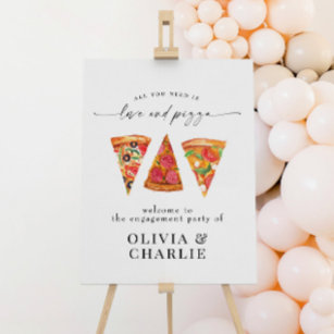 Poster Mariage de bienvenue Love & Pizza