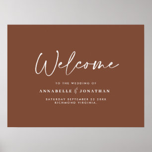 Poster Mariage de bienvenue moderne mariage marron nature