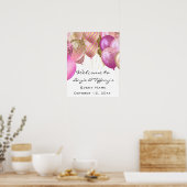 Poster Mariage de bienvenue Pink Gold Ballons Blan (Cuisine)