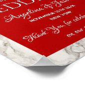 Poster Mariage de bienvenue rouge Calligraphie (Coin)