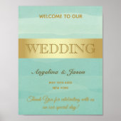 Poster Mariage de bienvenue vert Mint (Devant)
