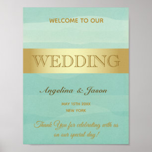 Poster Mariage de bienvenue vert Mint