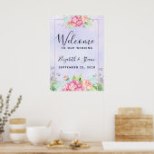 Poster Mariage de cadre Floral rose moderne (Cuisine)