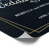 Poster Mariage de cadre géométrique simple et chic or (Coin)